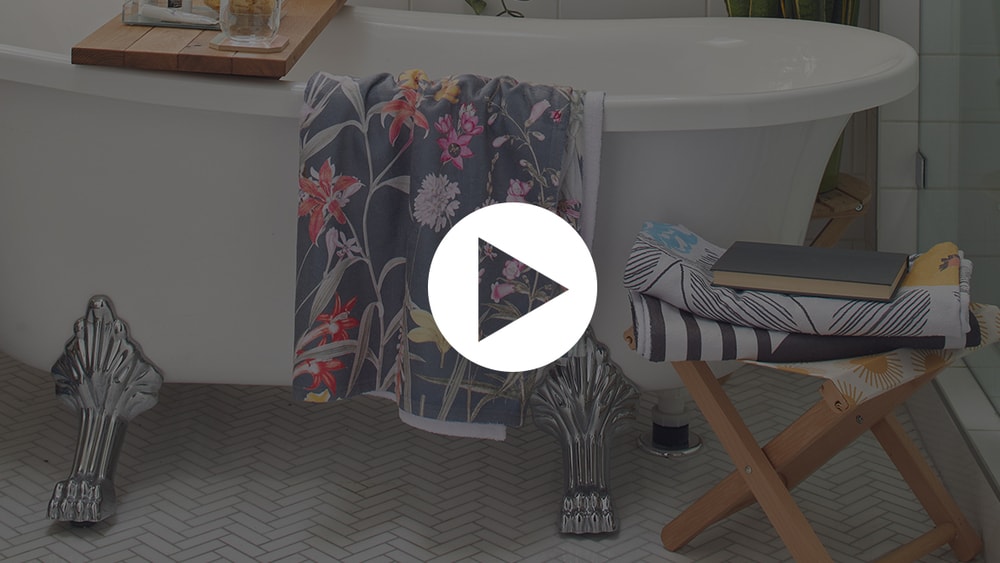 Onyx Beams of Flowers and Gems Hand & Bath Towel