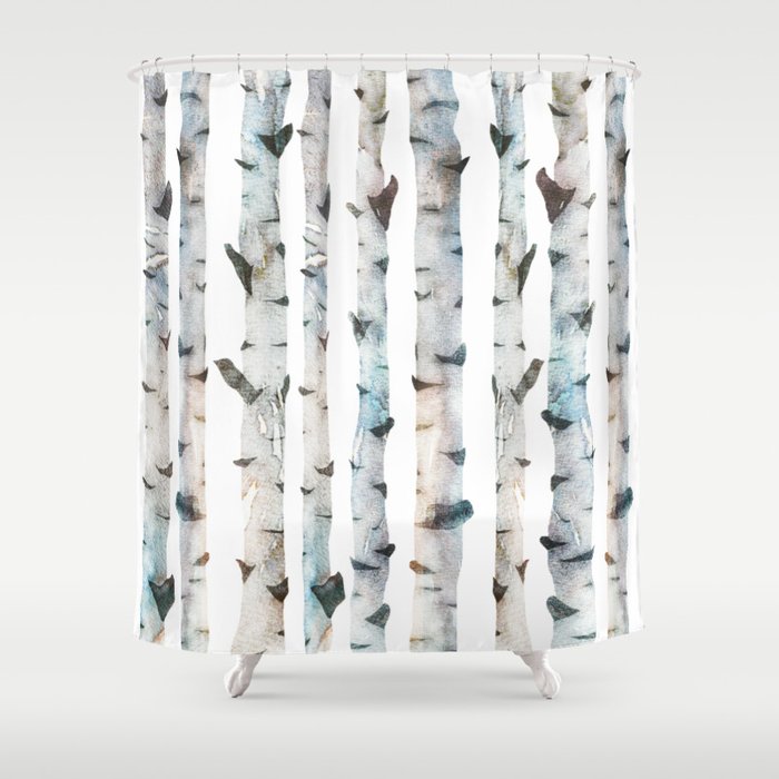 Birch Tree Shower Curtain By, Tree Shower Curtains