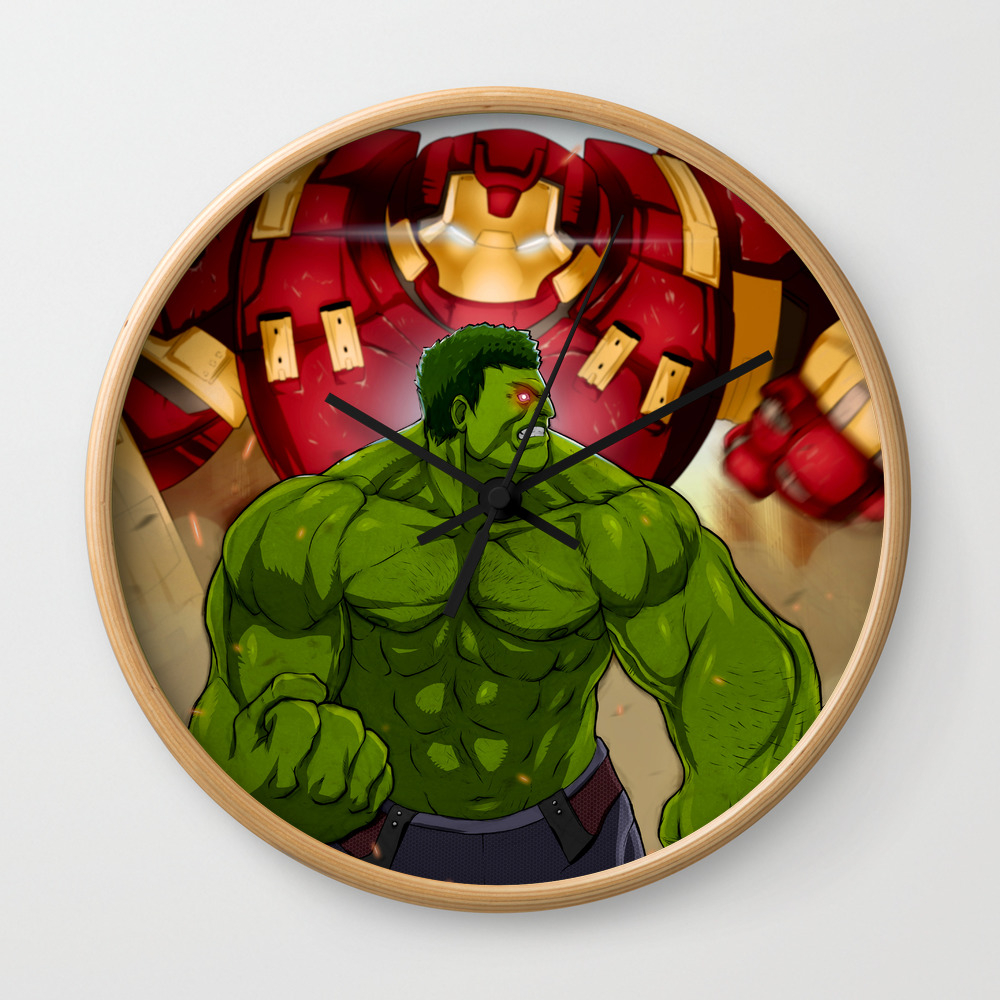 Hulk Vs Hulkbuster Wall Clock By Artbypatrick Society6