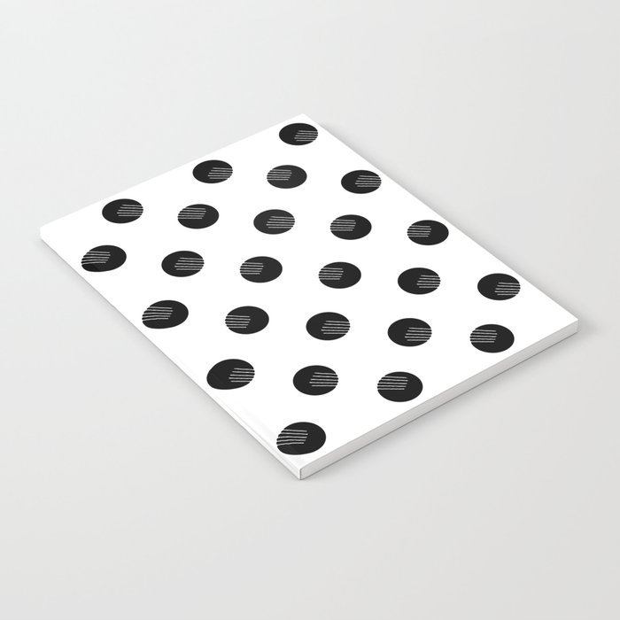 Black dots white lines Notebook