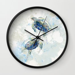 Swimming Together 2 - Sea Turtle  Wall Clock