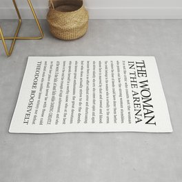 Daring Greatly, Woman in the Arena - The Man in the Arena Quote by Theodore Roosevelt Rug