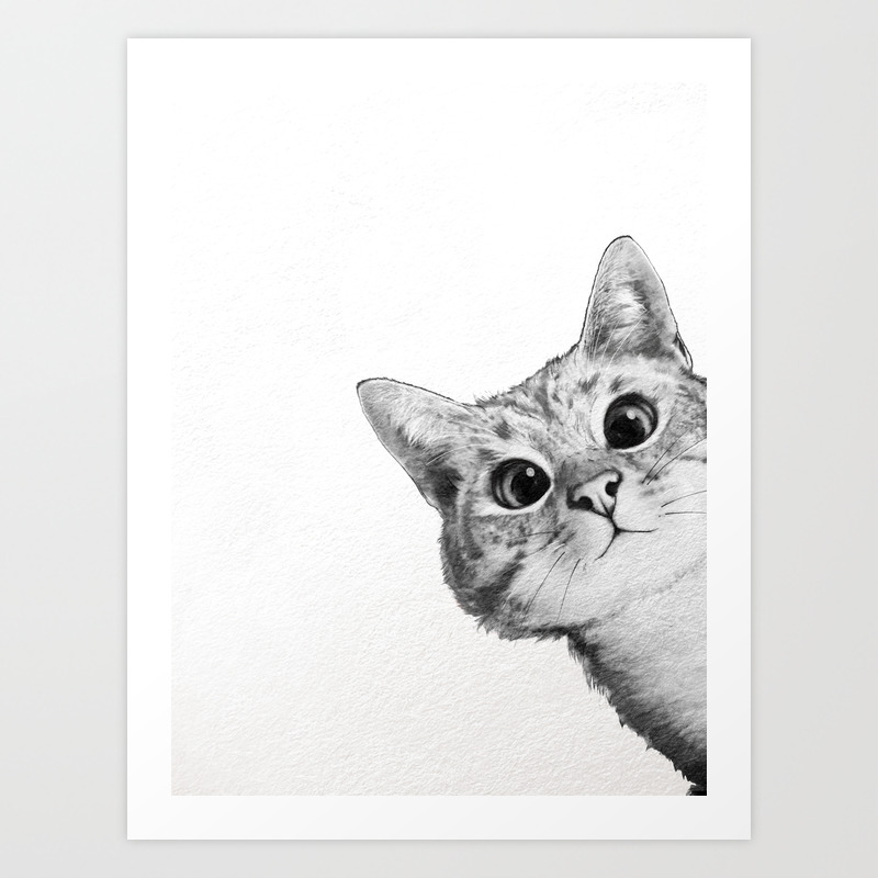 Sneaky Cat Art Print By Lauragraves Society6 The picture will be immediately sent to the printer and it will open its own. sneaky cat art print by lauragraves