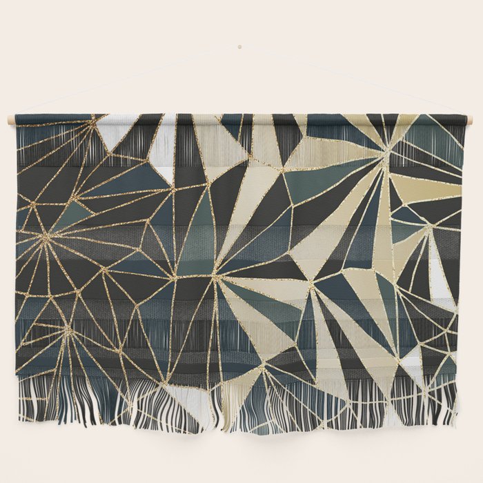 New Art Deco Geometric Pattern Emerald Green And Gold Wall Hanging By Dominiquevari Society6