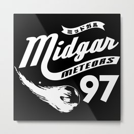 Gamer Geeky Chic FF7 Inspired Midgar Meteors Baseball Style Design Metal Print