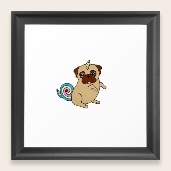 Pugicorn Framed Art Print By Dimplesmln