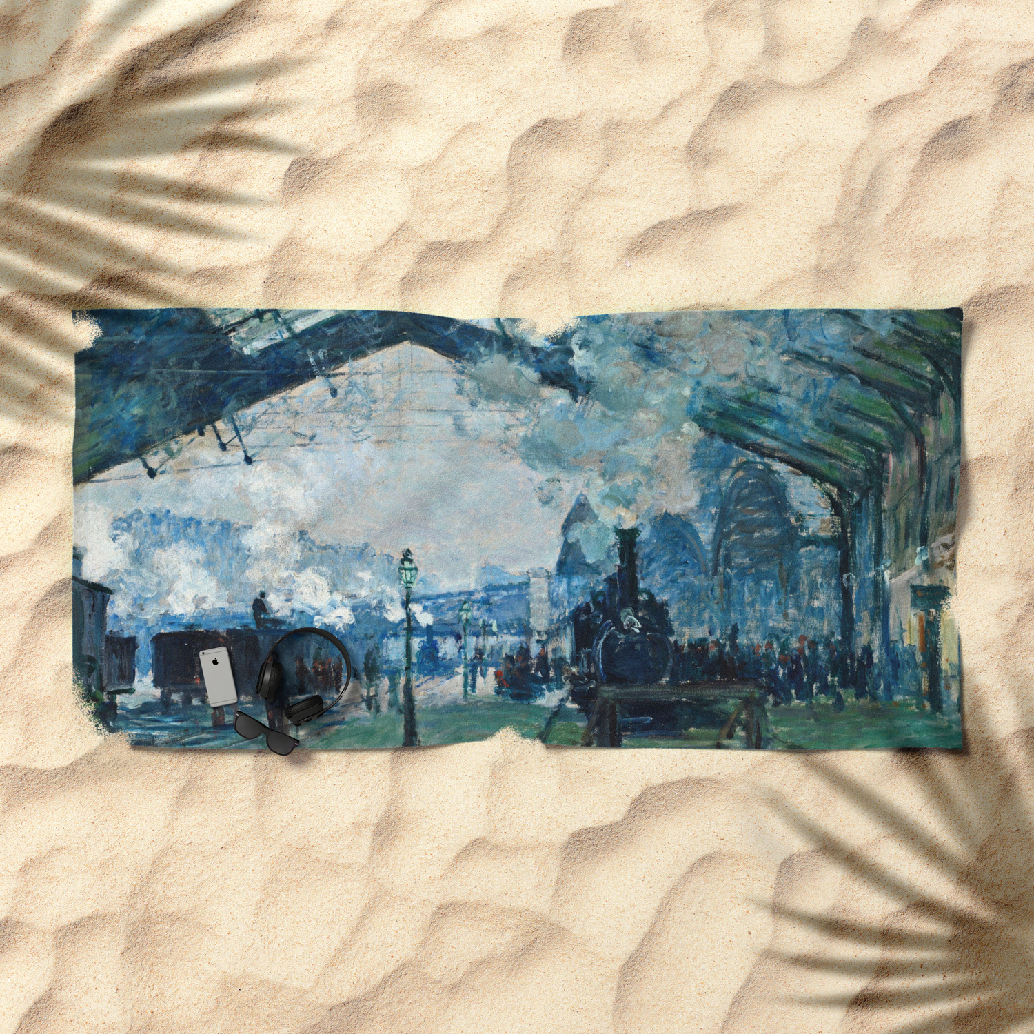 Claude Monet Arrival Of The Normandy Train Gare Saint Lazare Beach Towel By Favoritepaintingsart Society6