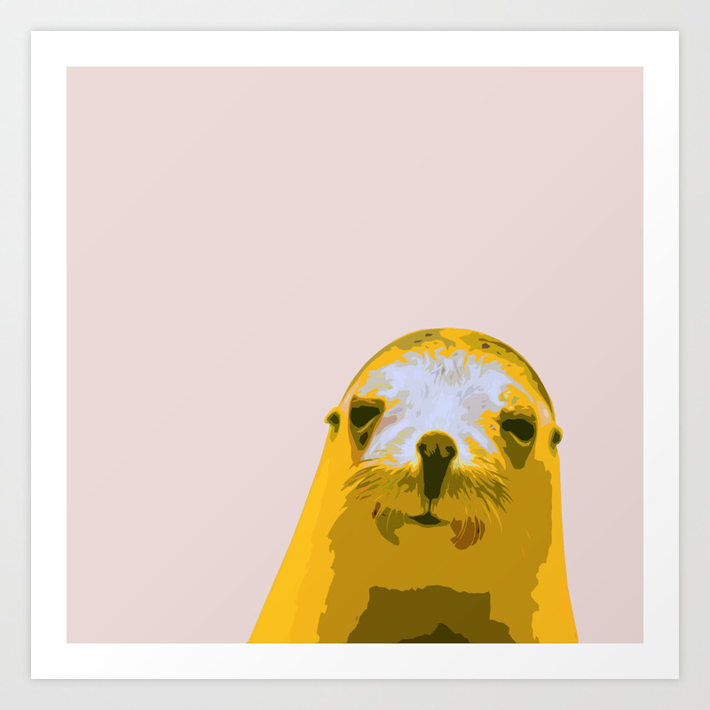 Seal Happy Seal Seal Face Larhe Pop Art Curious Seal Pop Art Animal Little Seal Baby Seal Art Print By Mela Fay Pop Art Society6