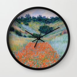 Poppy Field in a Hollow near Giverny Claude Monet Wall Clock