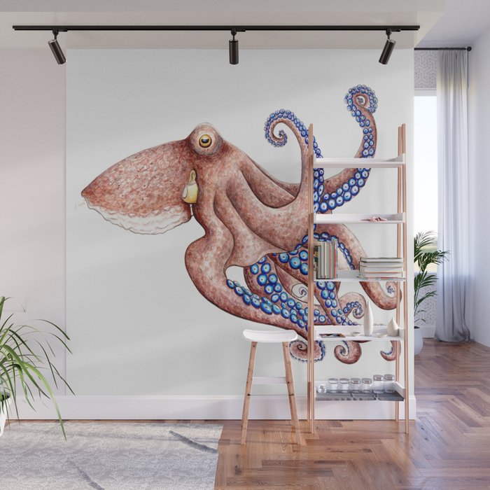 Blue Octopus Wall Mural By Chloeyzoard Society6 Liven up the walls of your home or office with octopus wall art from zazzle. society6