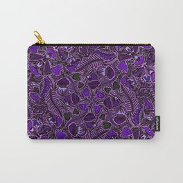 Ultraviolet Mushroom Wood, Field Ferns Leaves  in Lavender Purple Fungi Forest Painting Carry-All Pouch