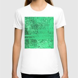 Emerald-Green Finger-Print-Style Textured Abstract T Shirt