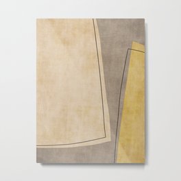 Mustard Beige Abstract Contemporary I Metal Print