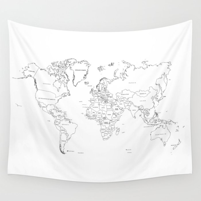 world map tapestry