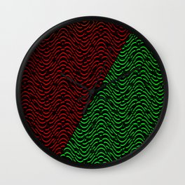 Trippy Triangle Color-Split (Red/Green) Wall Clock