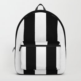 Vertical Black and White Stripes - Lowest Priced Backpack | Uniform, Retro, Plain, Prison, Vertical, Minimalist, Stripey, Horizontal, Black, Quality 