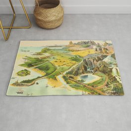 Geographical Definitions Vintage Illustration by Levi Walter Yaggy 1893 History Book Geography Image Rug