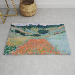 Poppy Field in a Hollow near Giverny Claude Monet Rug