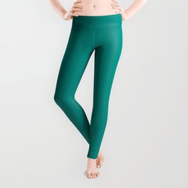 Unrestrained Tranquility Green Blue Solid Color Pairs To Sherwin Williams Nifty Turquoise SW 6941 Leggings