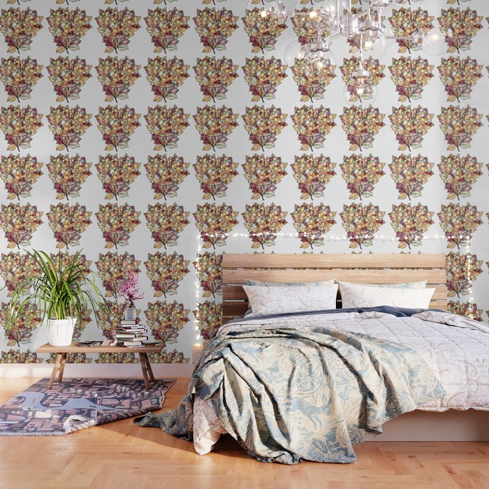 Jeweled Floral Design Wallpaper By Expressionart Society6