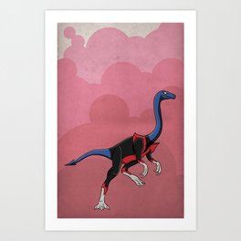 Nightcrawlimimus - Superhero Dinosaurs Series Art Print