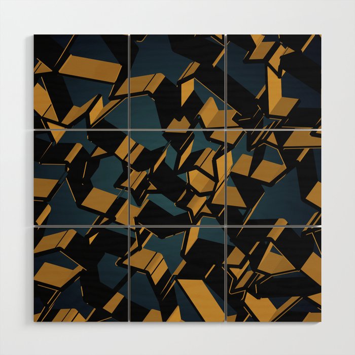 3d Mosaic Bg Wood Wall Art By Uniqued Society6