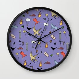 Hunger Game quality pattern  - purple version Wall Clock