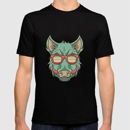 Hog Hunting - Boar Face Wearing Glasses T-shirt