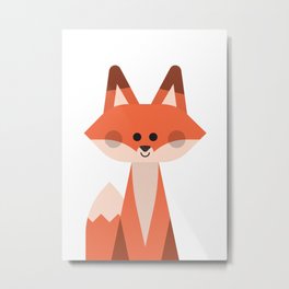 Minimal Fox Metal Print