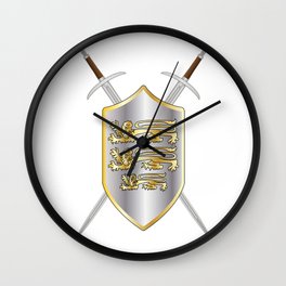Crossed Swords and Shield Wall Clock