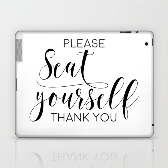 Please Seat Yourself Bathroom Sign Printable Art Bathroom Wall Decor Art Funny Bathroom Art Laptop Ipad Skin By Artbynikola Society6