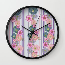 Dahlia Morning Glories Wall Clock