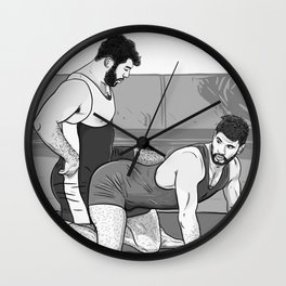 Top/Bottom Wrestlers Wall Clock