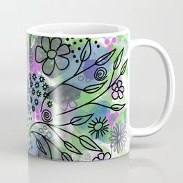 Falling Leaves - Contemporary Floral Arrangement in a Blue Vase  Coffee Mug