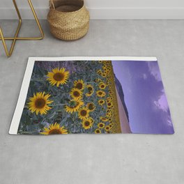 Sunflowers at blue hour.. Spain Rug