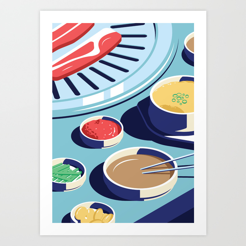 a night out in seoul part 1 korean bbq art print by coen pohl society6