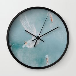 float iii Wall Clock | Turquoise, Nature, Digital, Summer, Surfing, Travel, Beach, Landscape, Surf, Island 