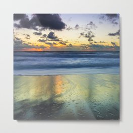 Sea storm approaching the beach making reflections in the sand Metal Print | Darkclouds, Colorfulbeach, Minimallandscape, Stormysunset, Ocean, Naturereflections, Blueocean, Wave, Nature, Photo 