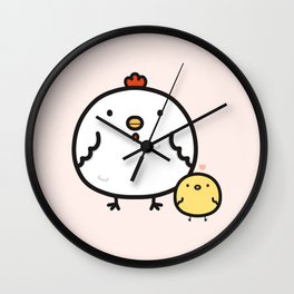 Cute chick and chicken Wall Clock