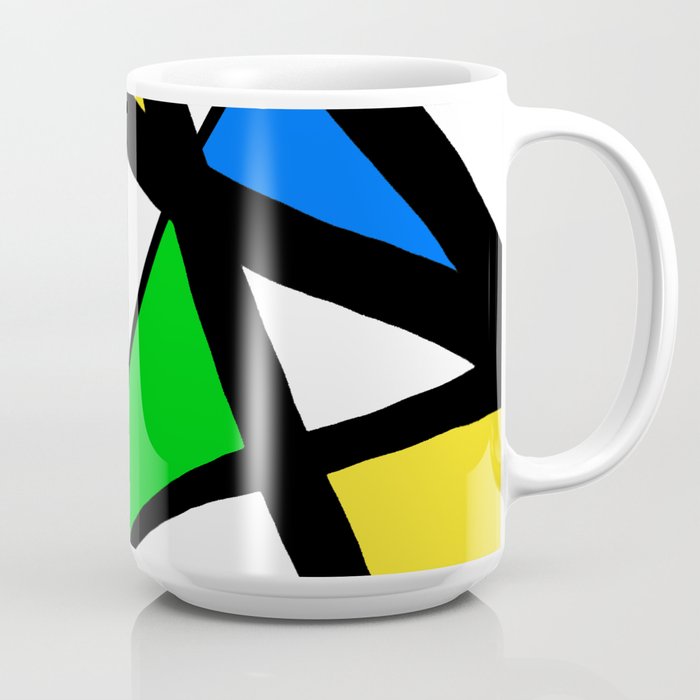China Blue Apple Green And Sunshine Yellow Abstract Coffee Mug By