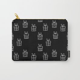 Black and White Christmas gift box pattern  Carry-All Pouch