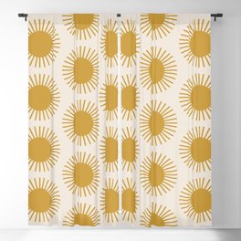 Golden Sun Pattern Blackout Curtain | Graphicdesign, Retro, Summer, Curated, Shapes, Happy, Pattern, Abstract, Sun, Zodiac 