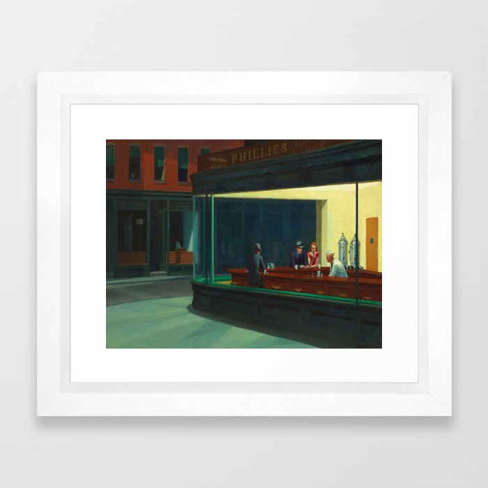 Edward Hopper's Nighthawks Framed Art Print by Vintage Images Society6
