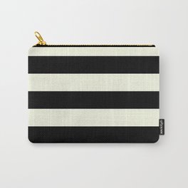 Preppy mid century modern minimalist Paris Chic Black And White Stripes Carry-All Pouch