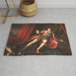 William Hogarth - David Garrick as Richard III Rug | Richardiii, Old, Wallart, Portrait, Davidgarrick, Vintage, Decor, Artprint, Painting, Poster 
