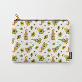 Garden Gnomes and Sunflowers Pattern Carry-All Pouch
