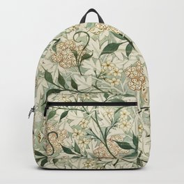 Shabby vintage ivory green rustic floral pattern Backpack