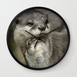 Otter Cuddle Wall Clock