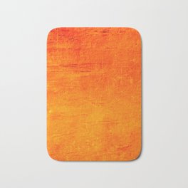 Orange Sunset Textured Acrylic Painting Badematte