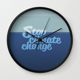 Stop climate change, save the icebergs Wall Clock